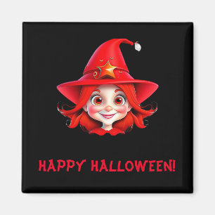 Adorable red haired witch magnet