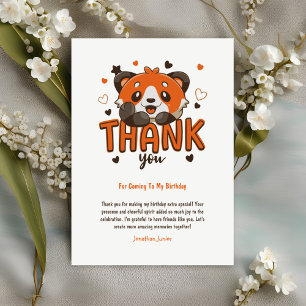 Adorable Red Panda Thank You Card - Kid's Birthday