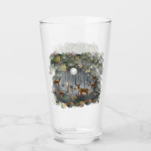 Adorable Reindeer At Night Glass