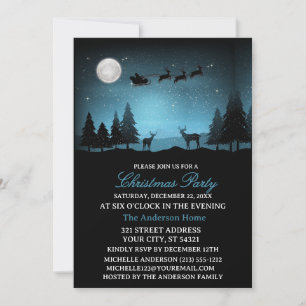Adorable Reindeer At Night Invitation