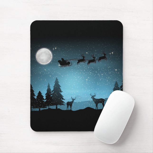 Adorable Reindeer At Night Mouse Pad (With Mouse)