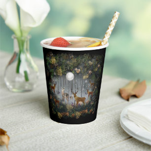 Adorable Reindeer At Night  Paper Cups