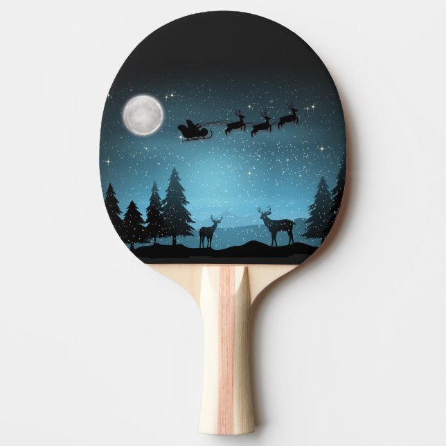 Adorable Reindeer At Night Ping Pong Paddle (Front)