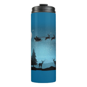 Adorable Reindeer At Night Thermal Tumbler