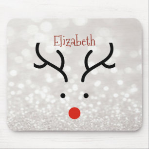 Adorable Reindeer Face,Bokeh Mouse Pad