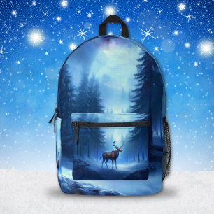 Adorable Reindeer Winter Wonderland Holiday  Printed Backpack