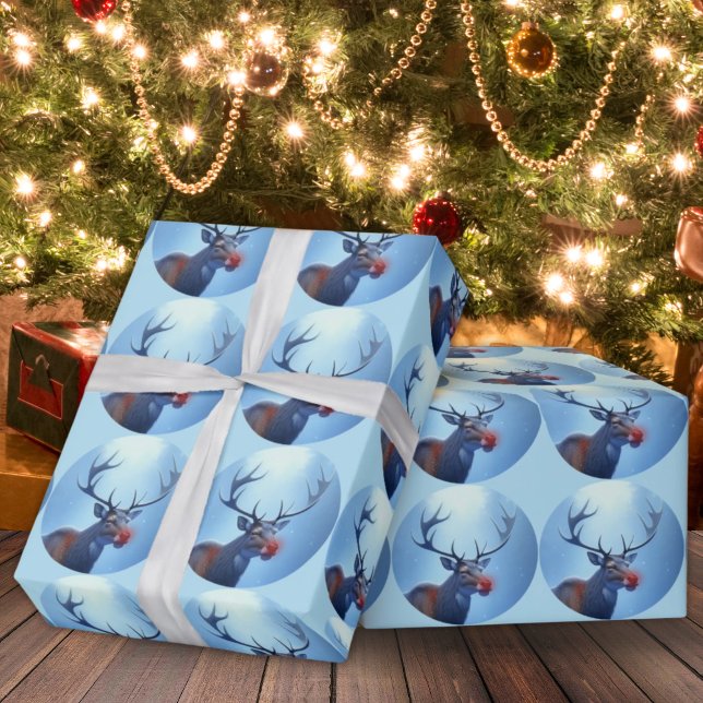 Adorable Reindeer Winter Wonderland Holiday Wrapping Paper (Creator Uploaded)