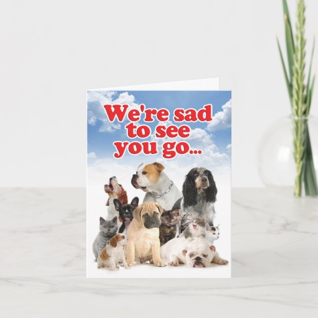 Adorable Retirement Card - Pet Coworkers (Front)