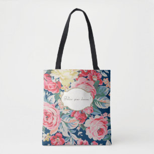 Adorable Romantic Flowers -Motivational Message Tote Bag