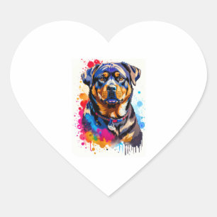 Adorable Rottweiler Heart Sticker