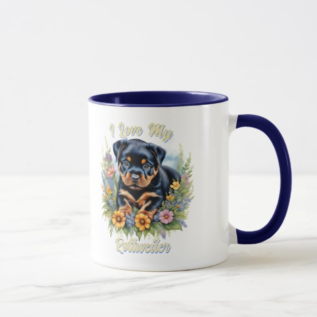Adorable Rottweiler Puppy Mug for Dog Lovers (Right)