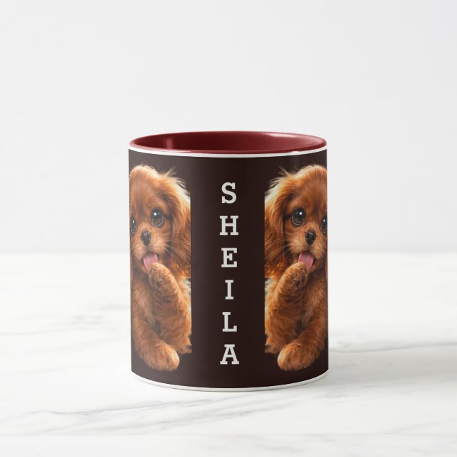 Adorable Ruby Cavalier Spaniel Mug (Center)