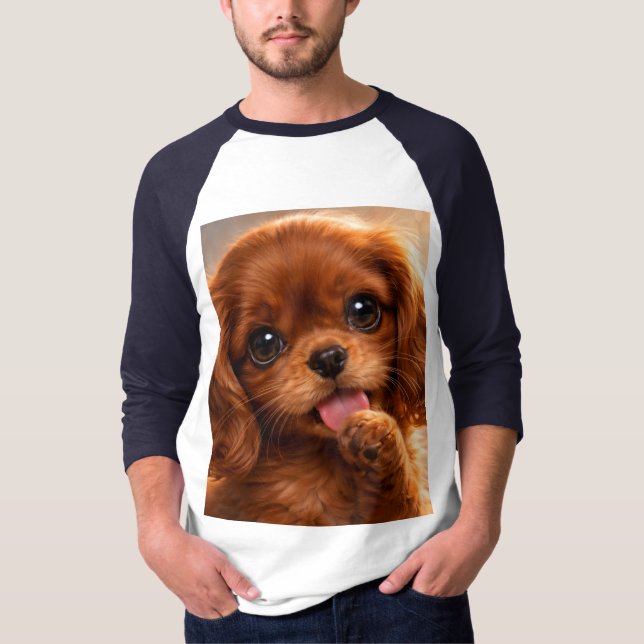Adorable Ruby Cavalier Spaniel T-Shirt (Front)
