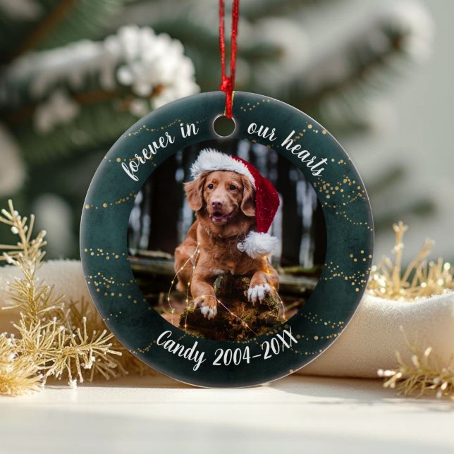 Adorable Rustic Pet Memorial Custom Photo Ceramic  Tree Decoration (Creator Uploaded)