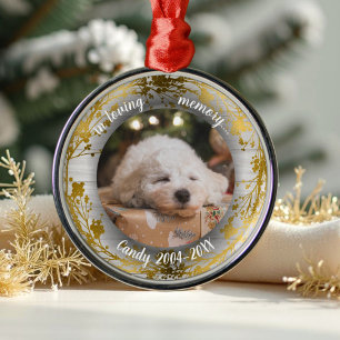 Adorable Rustic Pet Memorial Custom Photo Metal Tree Decoration