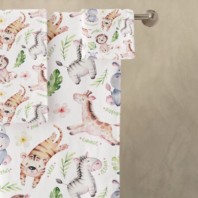 Adorable Safari Animals Kids Bath Towel Set (Creator Uploaded)
