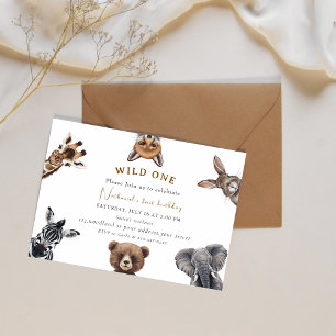 Adorable Safari forest Animals Birthday Invitation