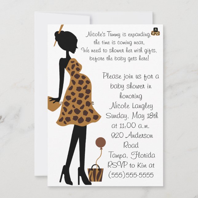 Adorable Safari Mum to be Baby Shower Invitation (Front)
