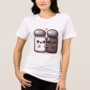 Adorable Salt and Pepper Couple Design Tri-Blend Shirt