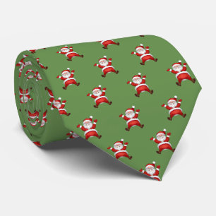 Adorable Santa Claus, Green  Christmas Tie