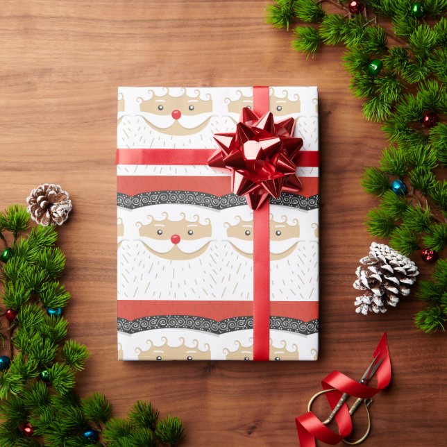 Adorable Santa Claus Holiday Christmas Wrapping Paper (Holiday Gift)