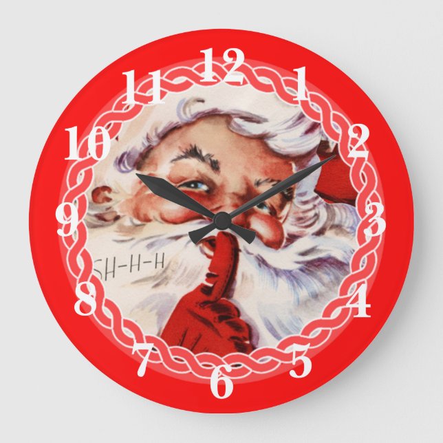 Adorable Santa Claus Large Clock (Front)