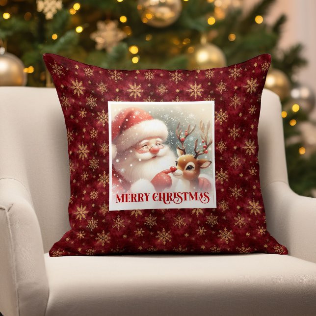 Adorable Santa Rudolph Xmas Pillow Holiday Spirit  (Adorable Santa Rudolph Xmas Pillow Holiday Spirit )