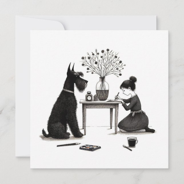 Adorable Schnauzer Card (Front)