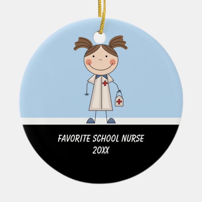 Adorable School Nurse Ornament (Front)