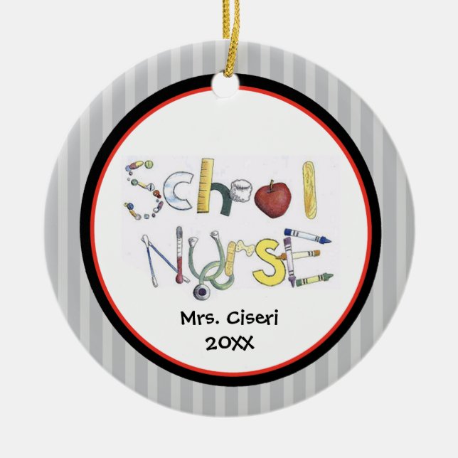 Adorable School Nurse Ornament (Front)
