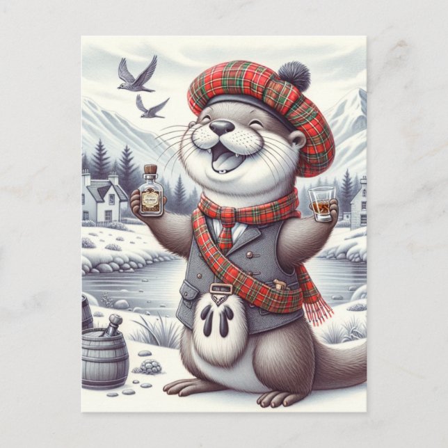Adorable Scottish Otter Postcard (Front)