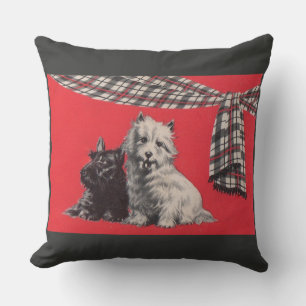 adorable Scottish terriers Cushion