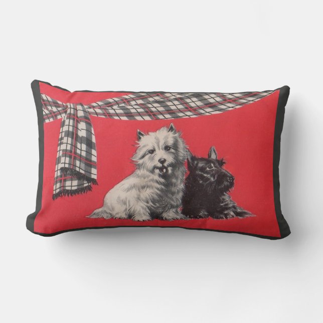 adorable Scottish terriers print Lumbar Cushion (Front)