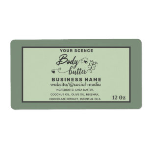 Adorable script butterfly body butter label