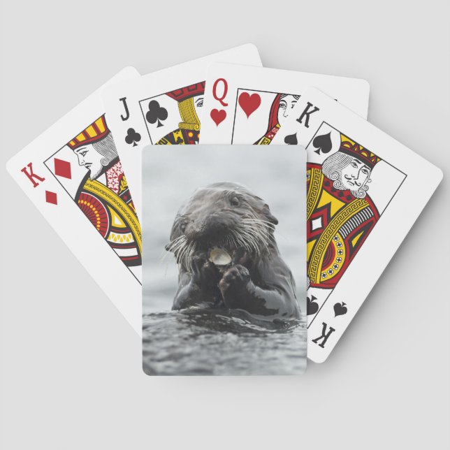 Adorable Sea Otter Playing Cards (Back)