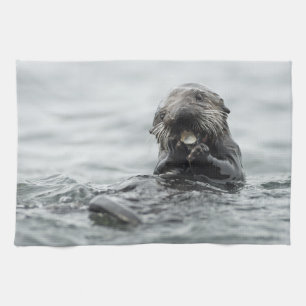 Adorable Sea Otter Tea Towel