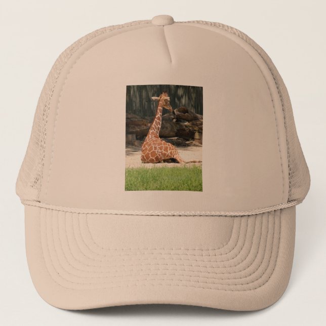 Adorable Seated Giraffe Trucker Hat (Front)