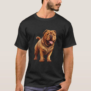Adorable Shar Pei Dog Illustration Art T-Shirt