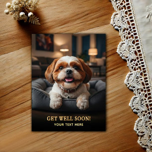 Adorable Shih Tzu Get Well Postcard
