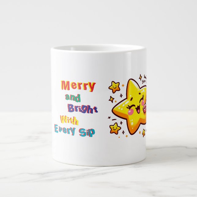"Adorable Shiny Start" Classic Mug, 11 oz Large Coffee Mug (Front)