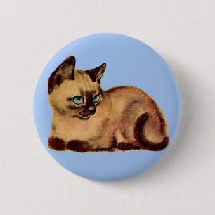 adorable Siamese cat kitten 6 Cm Round Badge
