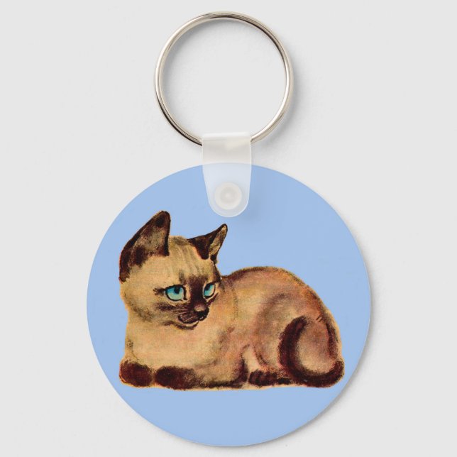 adorable Siamese cat kitten Key Ring (Front)