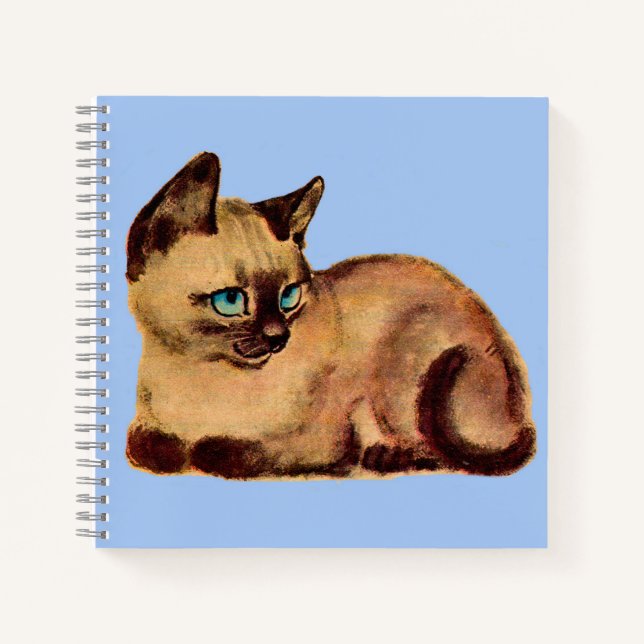adorable Siamese cat kitten print Notebook (Front)