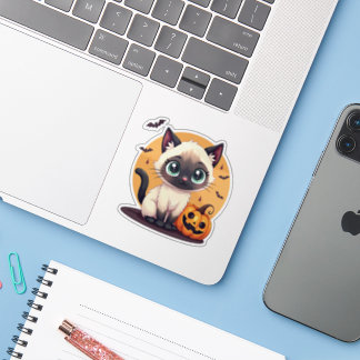Adorable Siamese Kitten – Halloween Pastel