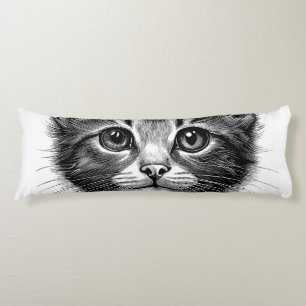 Adorable Sketch of Young Cat Body Cushion