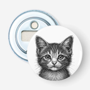 Adorable Sketch of Young Cat Bottle Opener
