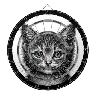 Adorable Sketch of Young Cat Dartboard