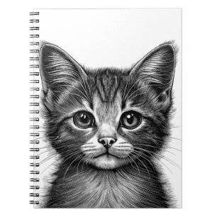 Adorable Sketch of Young Cat   Notebook