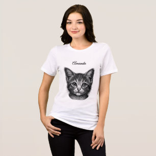 Adorable Sketch of Young Cat Personal Tri-Blend Shirt
