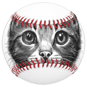 Adorable Sketch of Young Cat Softball